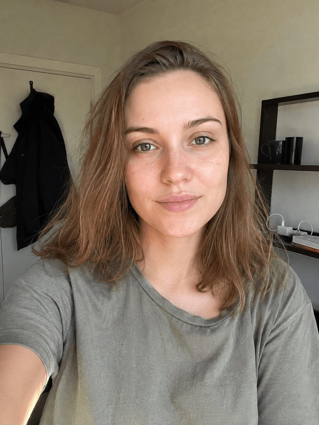 Selfie taken at home in daylight